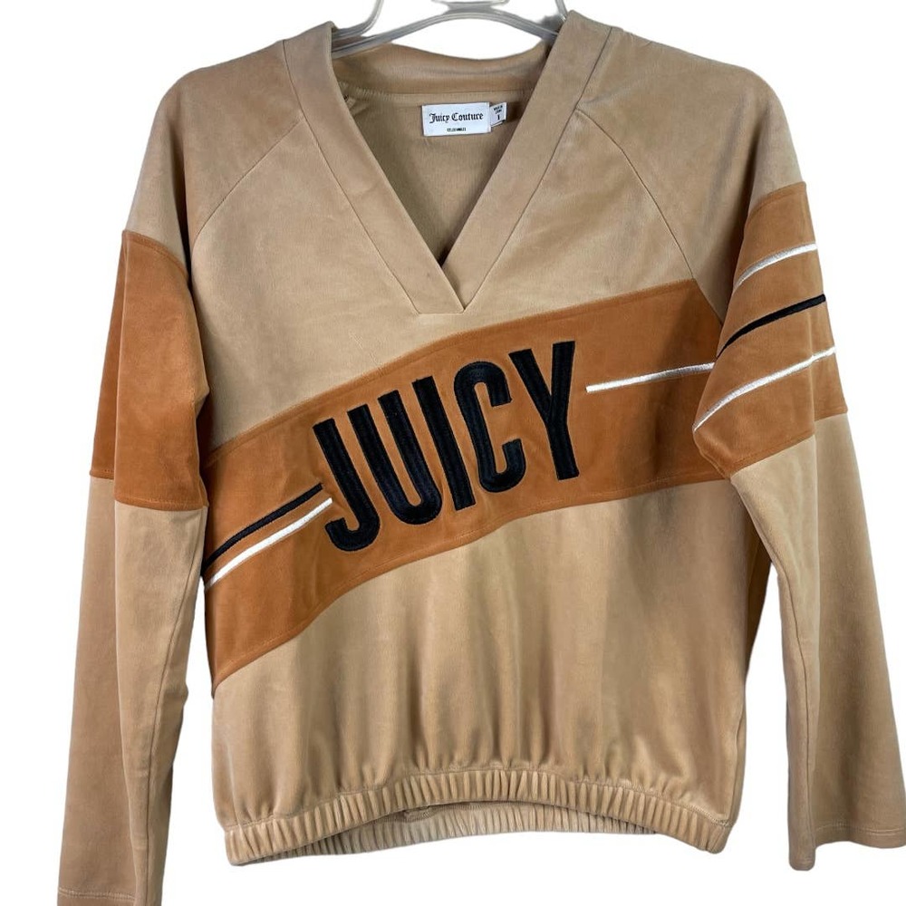 Juicy Couture Velour Tan Sweater size M